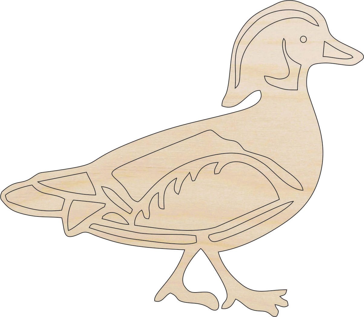 Duck Wood Craft Shape - Laser Cut Baltic Birch Unfinished DIY Wood Art Supplies BRD140 - The Wood Shape Store