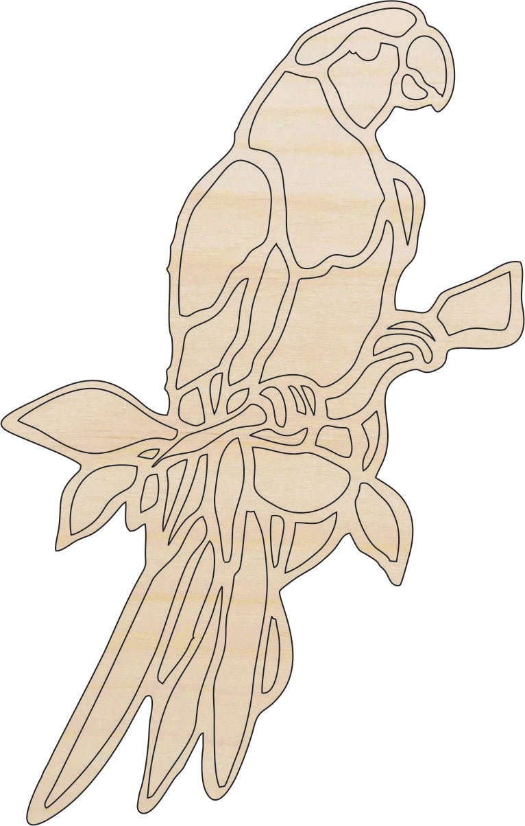 Parrot Wood Craft Shape - Laser Cut Baltic Birch Unfinished DIY Wood Art Supplies BRD146 - The Wood Shape Store