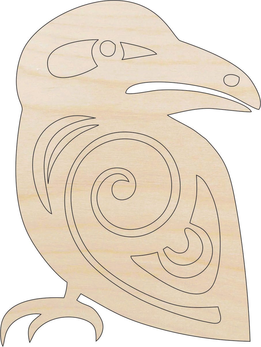 Raven Wood Craft Shape - Laser Cut Baltic Birch Unfinished DIY Wood Art Supplies BRD149 - The Wood Shape Store