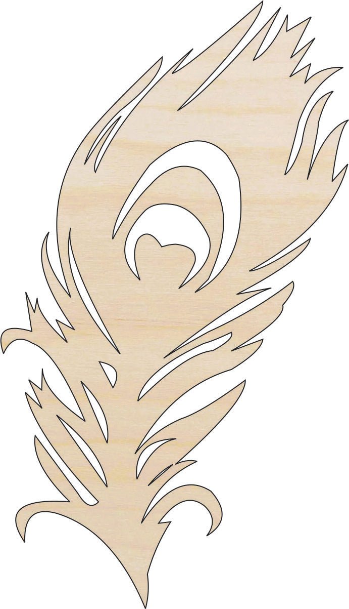 Feather Wood Craft Shape - Laser Cut Baltic Birch Unfinished DIY Wood Art Supplies BRD161 - The Wood Shape Store