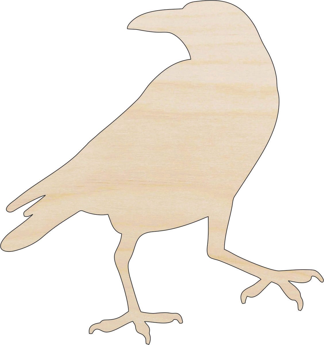 Crow Wood Craft Shape - Laser Cut Baltic Birch Unfinished DIY Wood Art Supplies BRD165 - The Wood Shape Store