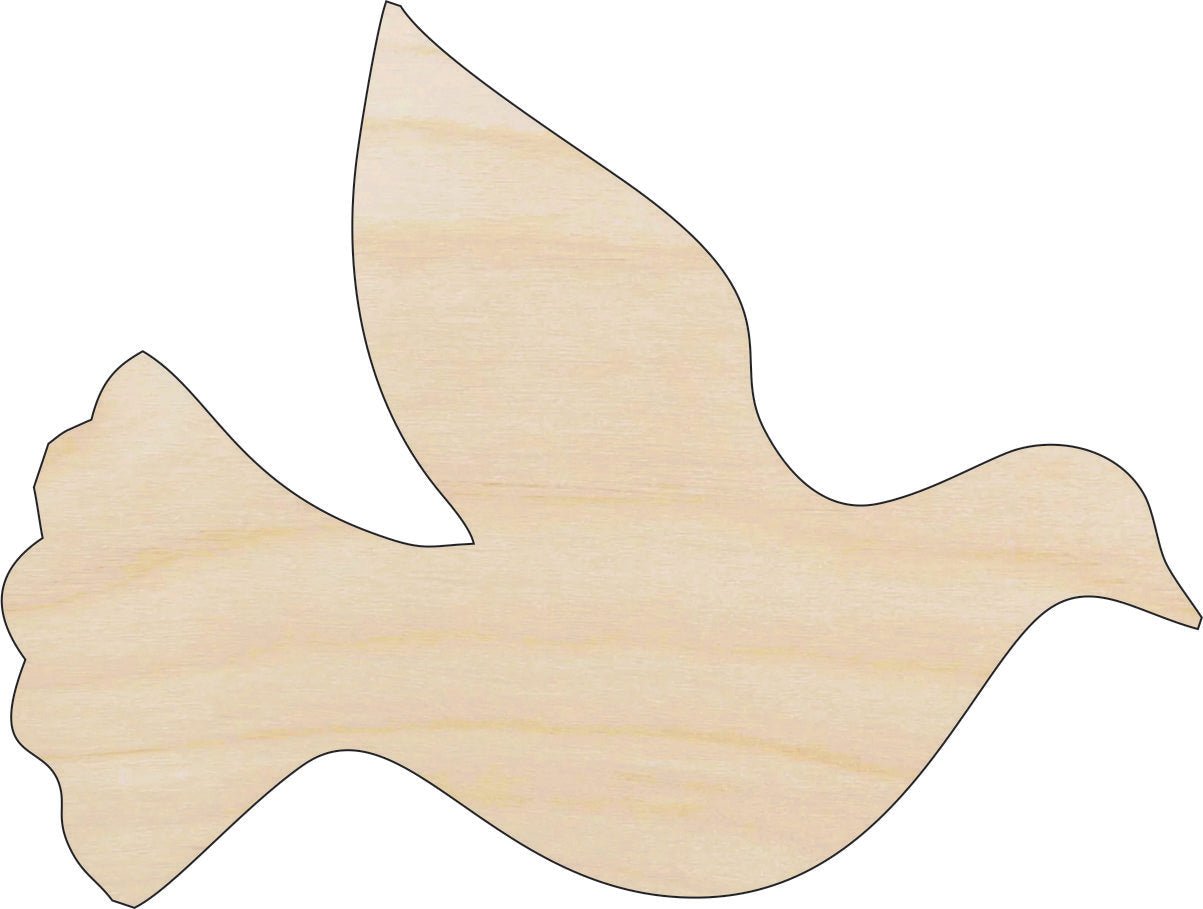 Dove Wood Craft Shape - Laser Cut Baltic Birch Unfinished DIY Wood Art Supplies BRD166 - The Wood Shape Store