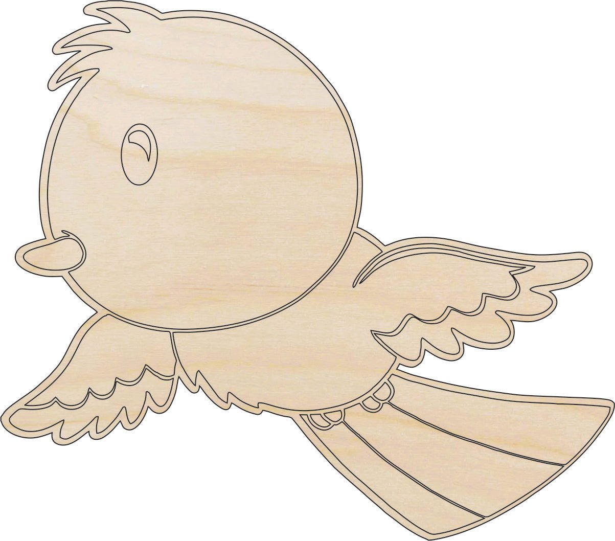 Bird Wood Craft Shape - Laser Cut Baltic Birch Unfinished DIY Wood Art Supplies BRD169 - The Wood Shape Store