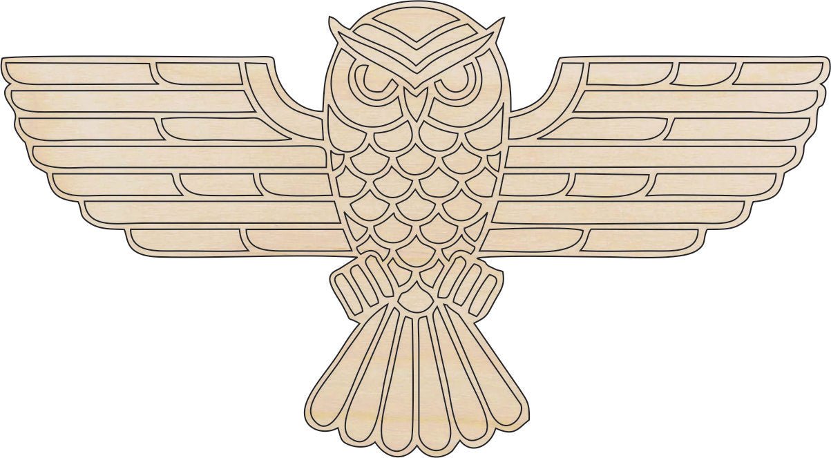 Owl Wood Craft Shape - Laser Cut Baltic Birch Unfinished DIY Wood Art Supplies BRD16 - The Wood Shape Store