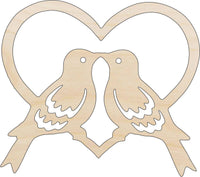 Love Birds Wood Craft Shape - Laser Cut Baltic Birch Unfinished DIY Wood Art Supplies BRD185 - The Wood Shape Store