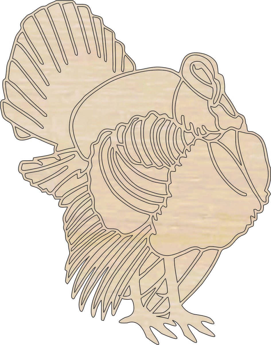 Turkey Wood Craft Shape - Laser Cut Baltic Birch Unfinished DIY Wood Art Supplies BRD189 - The Wood Shape Store