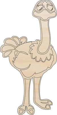 Ostrich Wood Craft Shape - Laser Cut Baltic Birch Unfinished DIY Wood Art Supplies BRD18 - The Wood Shape Store