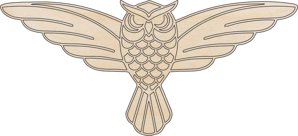 Owl Wood Craft Shape - Laser Cut Baltic Birch Unfinished DIY Wood Art Supplies BRD195 - The Wood Shape Store