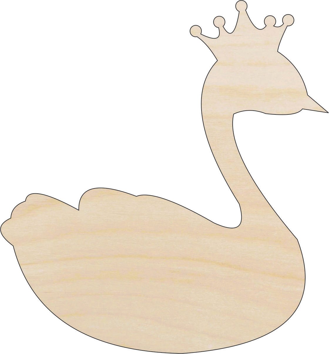 Swan Wood Craft Shape - Laser Cut Baltic Birch Unfinished DIY Wood Art Supplies BRD198 - The Wood Shape Store