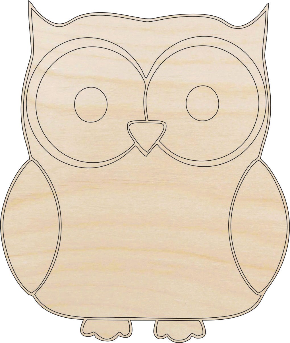 Owl Wood Craft Shape - Laser Cut Baltic Birch Unfinished DIY Wood Art Supplies BRD19 - The Wood Shape Store