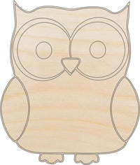 Owl Wood Craft Shape - Laser Cut Baltic Birch Unfinished DIY Wood Art Supplies BRD19 - The Wood Shape Store