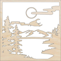 Bird Scene Wood Craft Shape - Laser Cut Baltic Birch Unfinished DIY Wood Art Supplies BRD213 - The Wood Shape Store