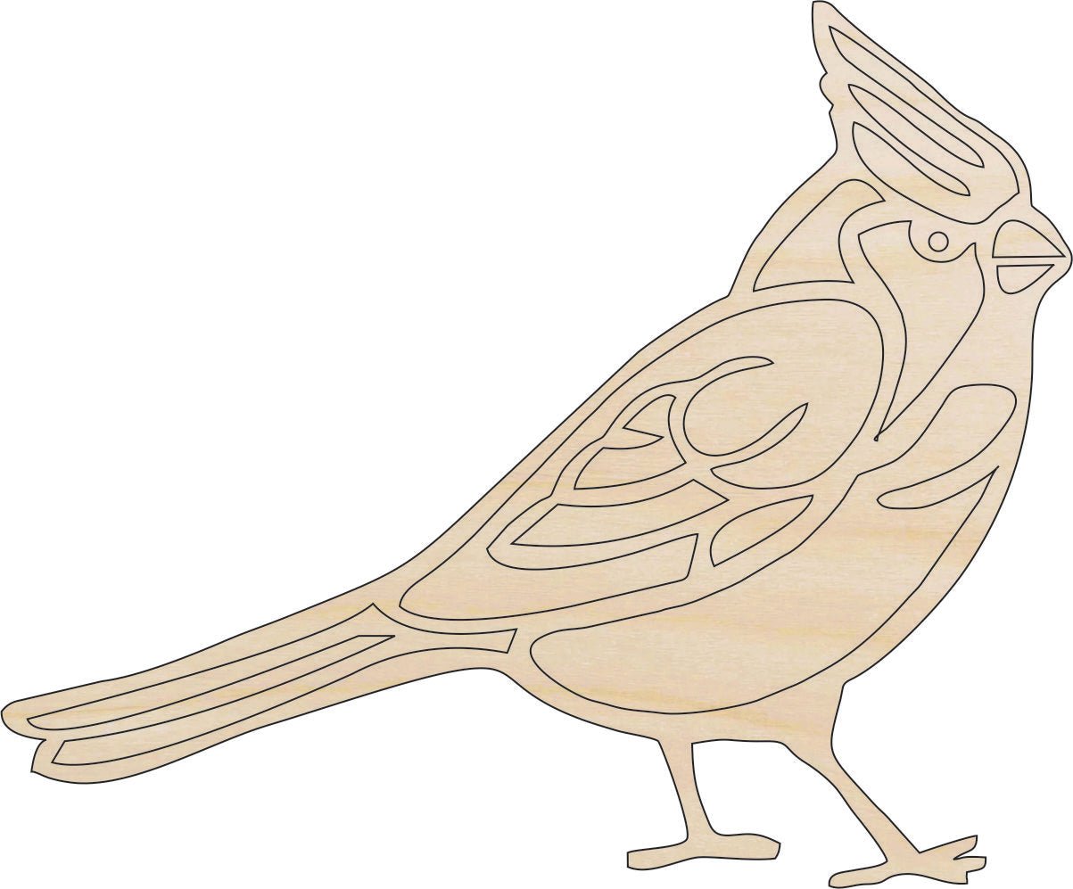 Cardinal Wood Craft Shape - Laser Cut Baltic Birch Unfinished DIY Wood Art Supplies BRD219 - The Wood Shape Store