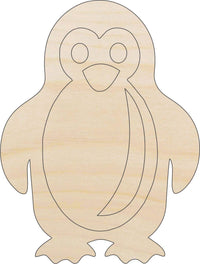 Penguin Wood Craft Shape - Laser Cut Baltic Birch Unfinished DIY Wood Art Supplies BRD225 - The Wood Shape Store