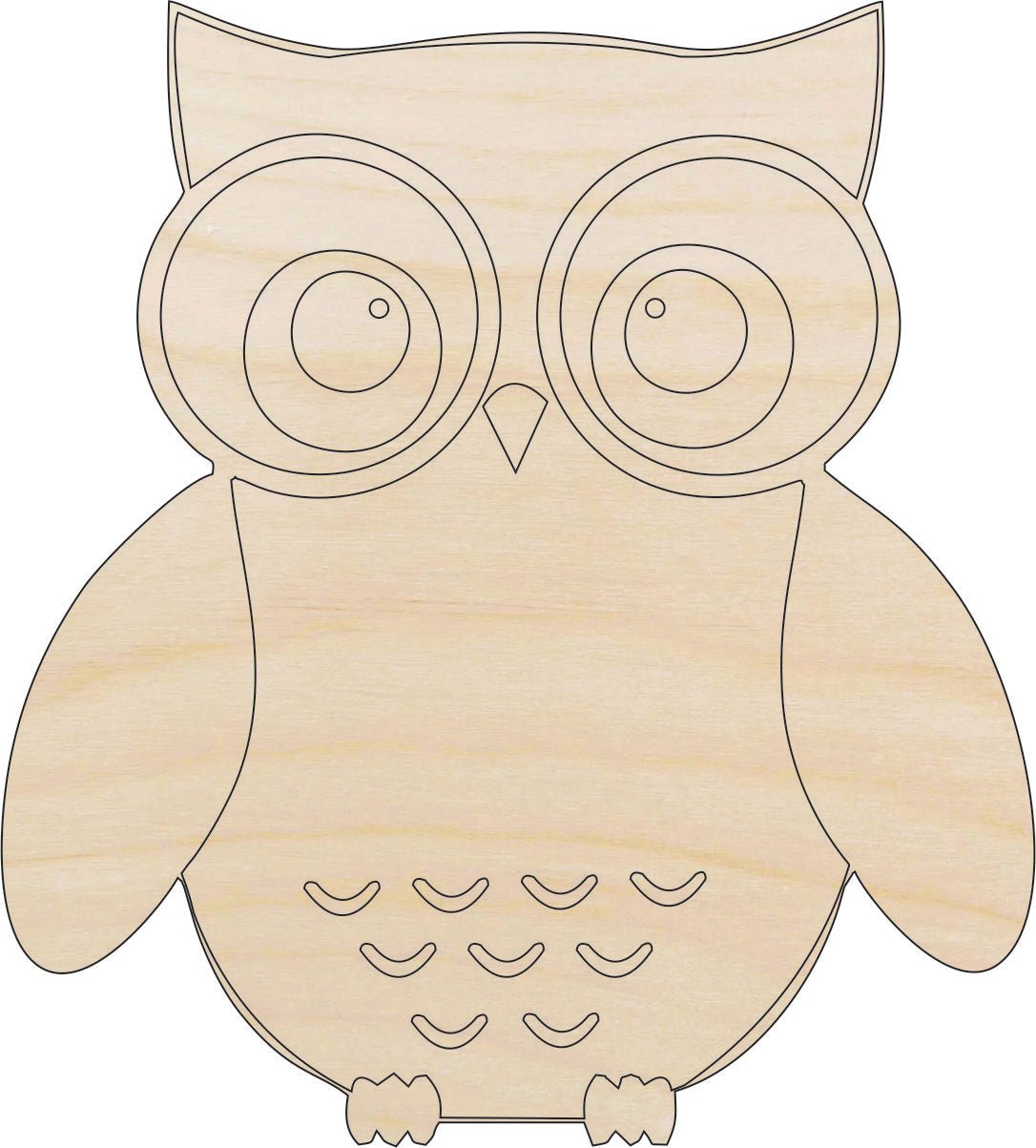 Owl Wood Craft Shape - Laser Cut Baltic Birch Unfinished DIY Wood Art Supplies BRD28 - The Wood Shape Store