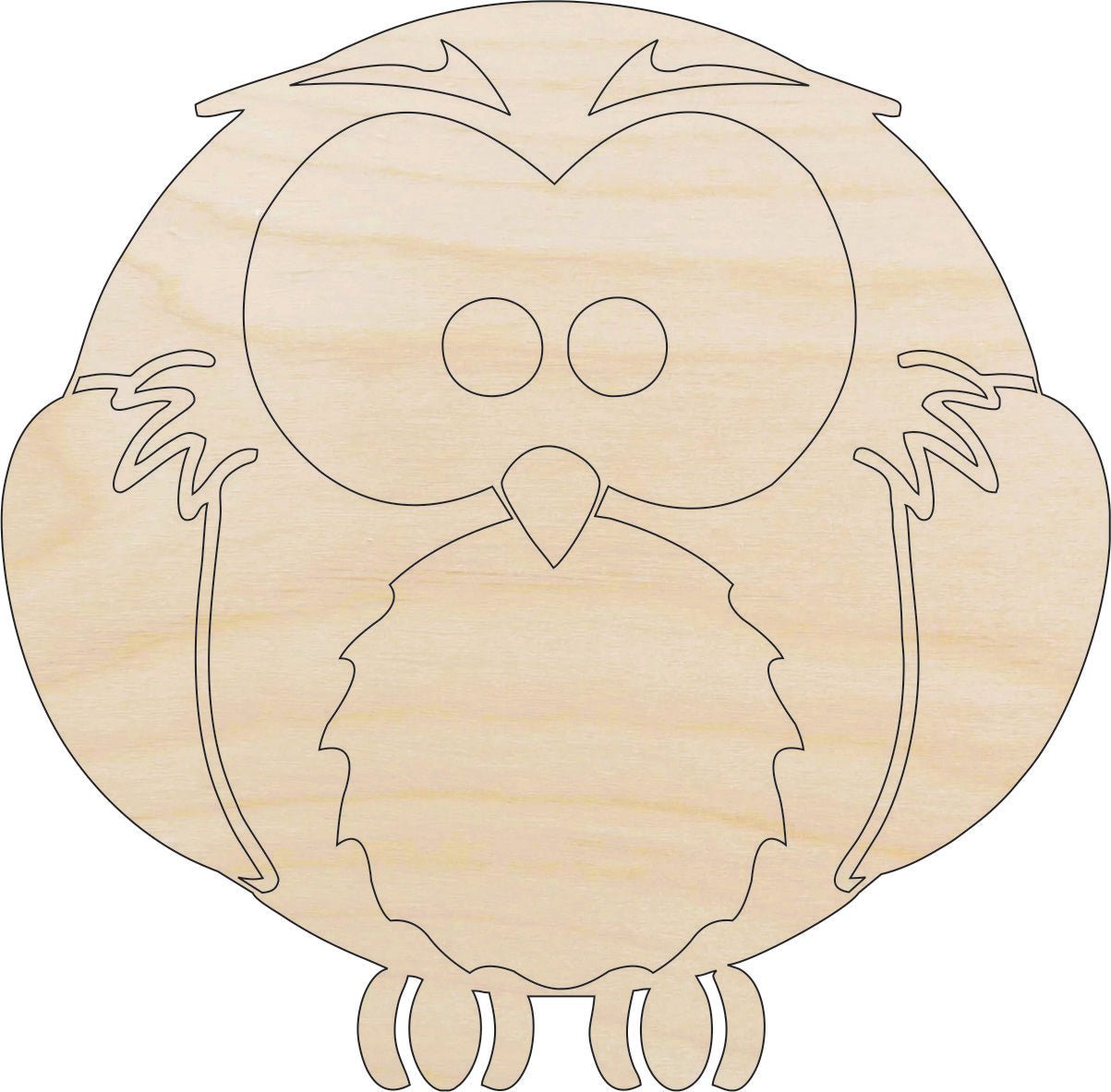 Owl Wood Craft Shape - Laser Cut Baltic Birch Unfinished DIY Wood Art Supplies BRD29 - The Wood Shape Store