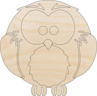 Owl Wood Craft Shape - Laser Cut Baltic Birch Unfinished DIY Wood Art Supplies BRD29 - The Wood Shape Store