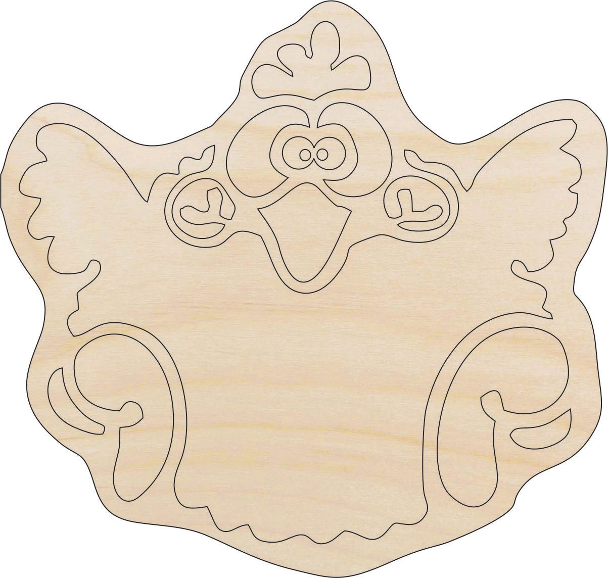Chicken Wood Craft Shape - Laser Cut Baltic Birch Unfinished DIY Wood Art Supplies BRD34 - The Wood Shape Store