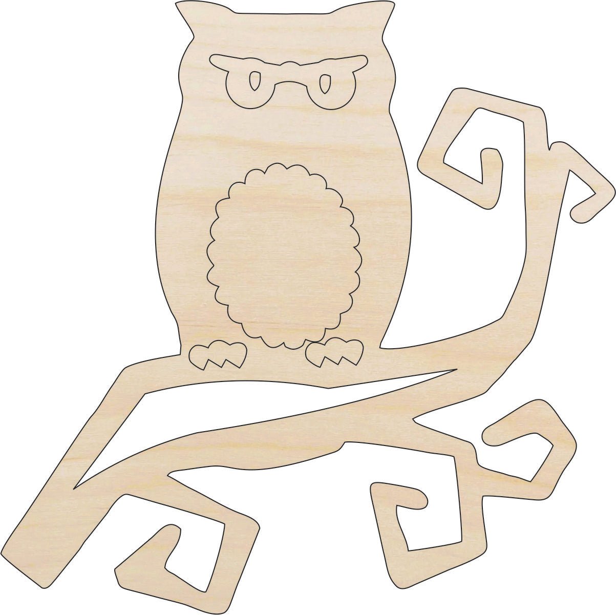 Owl Wood Craft Shape - Laser Cut Baltic Birch Unfinished DIY Wood Art Supplies BRD35 - The Wood Shape Store