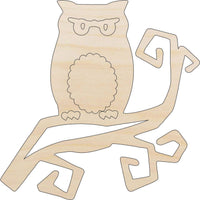 Owl Wood Craft Shape - Laser Cut Baltic Birch Unfinished DIY Wood Art Supplies BRD35 - The Wood Shape Store