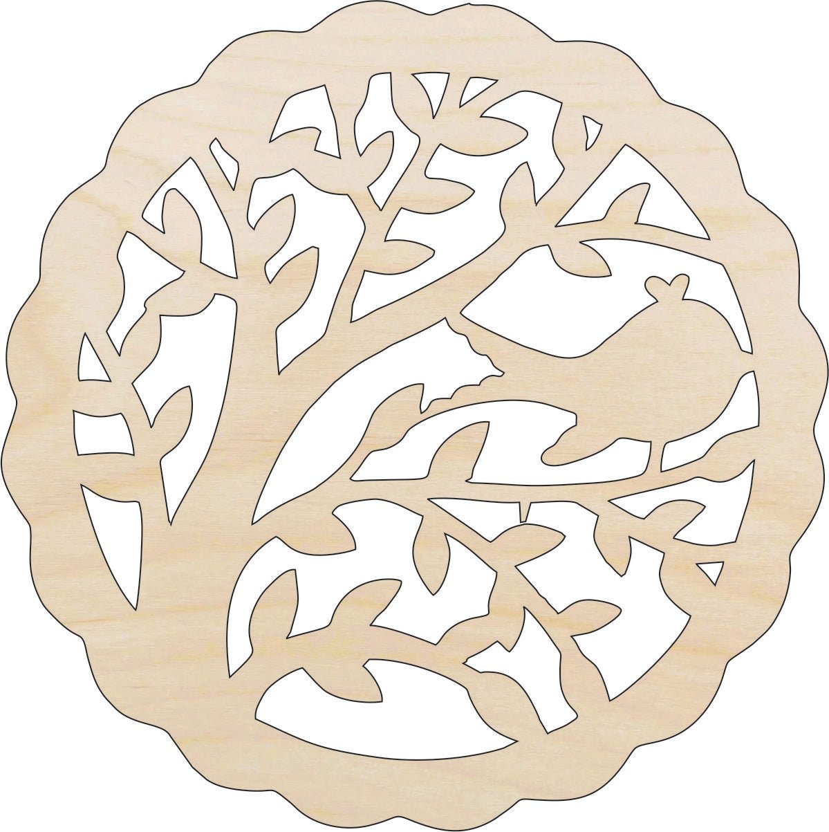 Design BirdWood Craft Shape - Laser Cut Baltic Birch Unfinished DIY Wood Art Supplies BRD37 - The Wood Shape Store