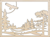 Bird Scene Wood Craft Shape - Laser Cut Baltic Birch Unfinished DIY Wood Art Supplies BRD45 - The Wood Shape Store