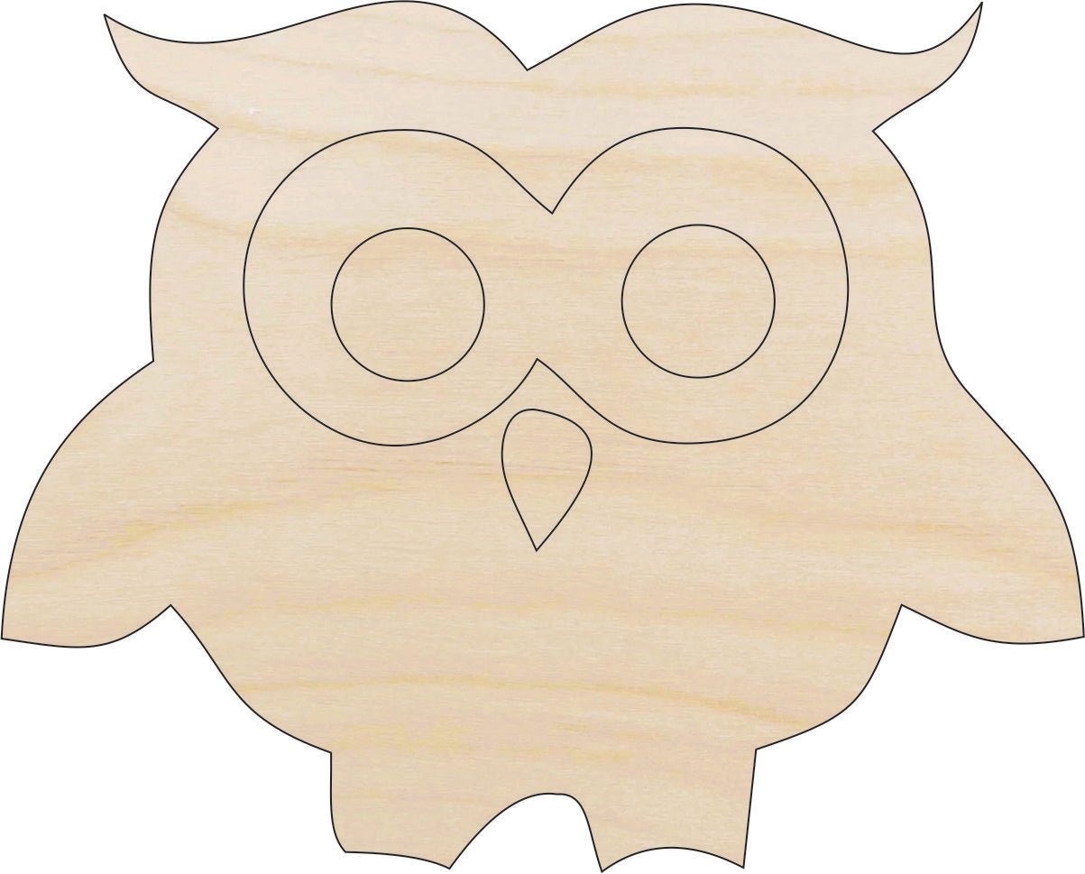 Owl Wood Craft Shape - Laser Cut Baltic Birch Unfinished DIY Wood Art Supplies BRD64 - The Wood Shape Store