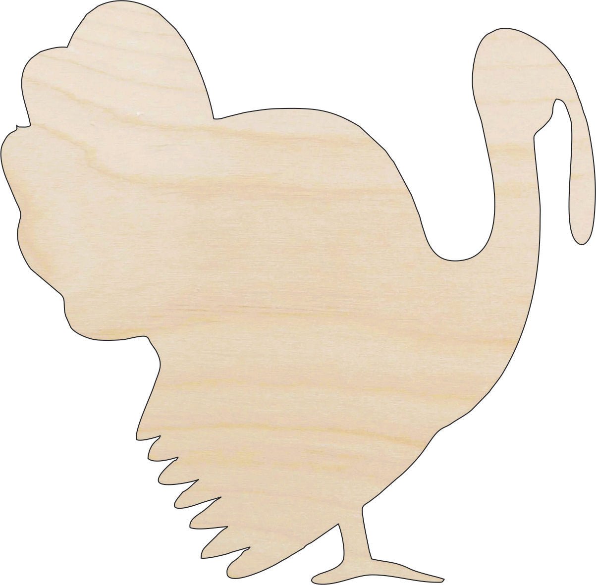 Turkey Wood Craft Shape - Laser Cut Baltic Birch Unfinished DIY Wood Art Supplies BRD65 - The Wood Shape Store