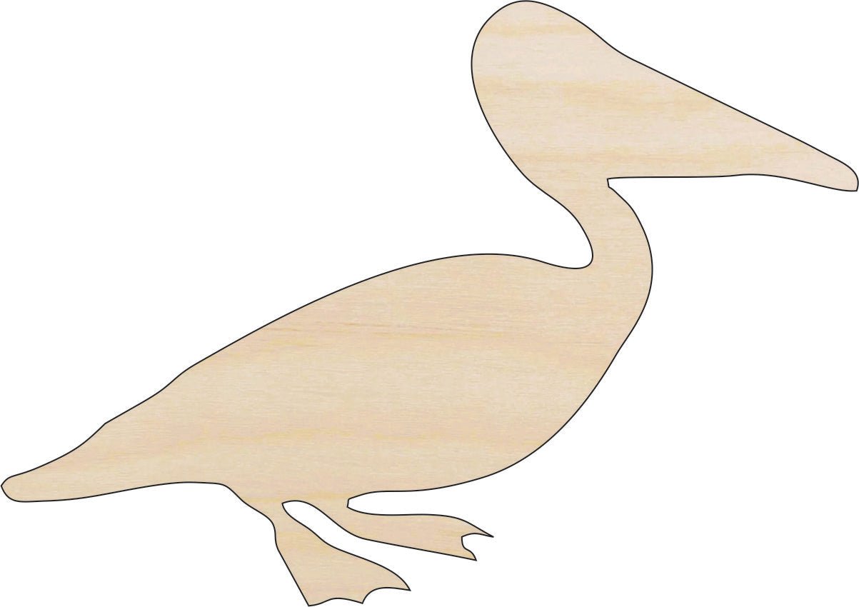 Pelican Wood Craft Shape - Laser Cut Baltic Birch Unfinished DIY Wood Art Supplies BRD83 - The Wood Shape Store