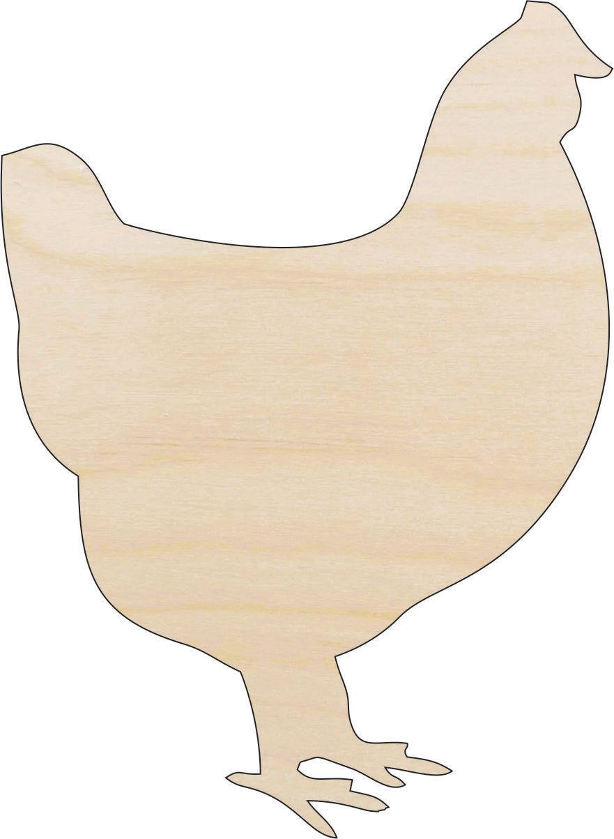 Chicken Wood Craft Shape - Laser Cut Baltic Birch Unfinished DIY Wood Art Supplies BRD85 - The Wood Shape Store