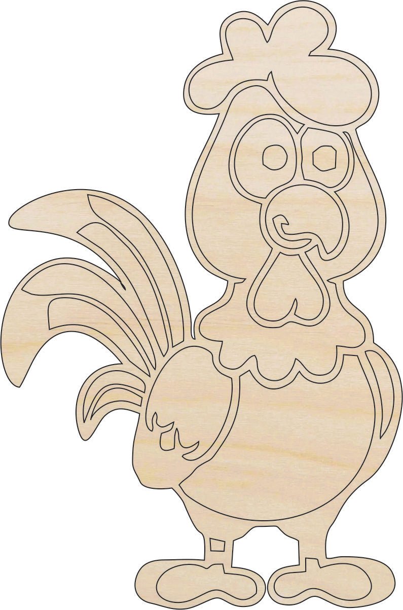 Chicken Wood Craft Shape - Laser Cut Baltic Birch Unfinished DIY Wood Art Supplies BRD8 - The Wood Shape Store