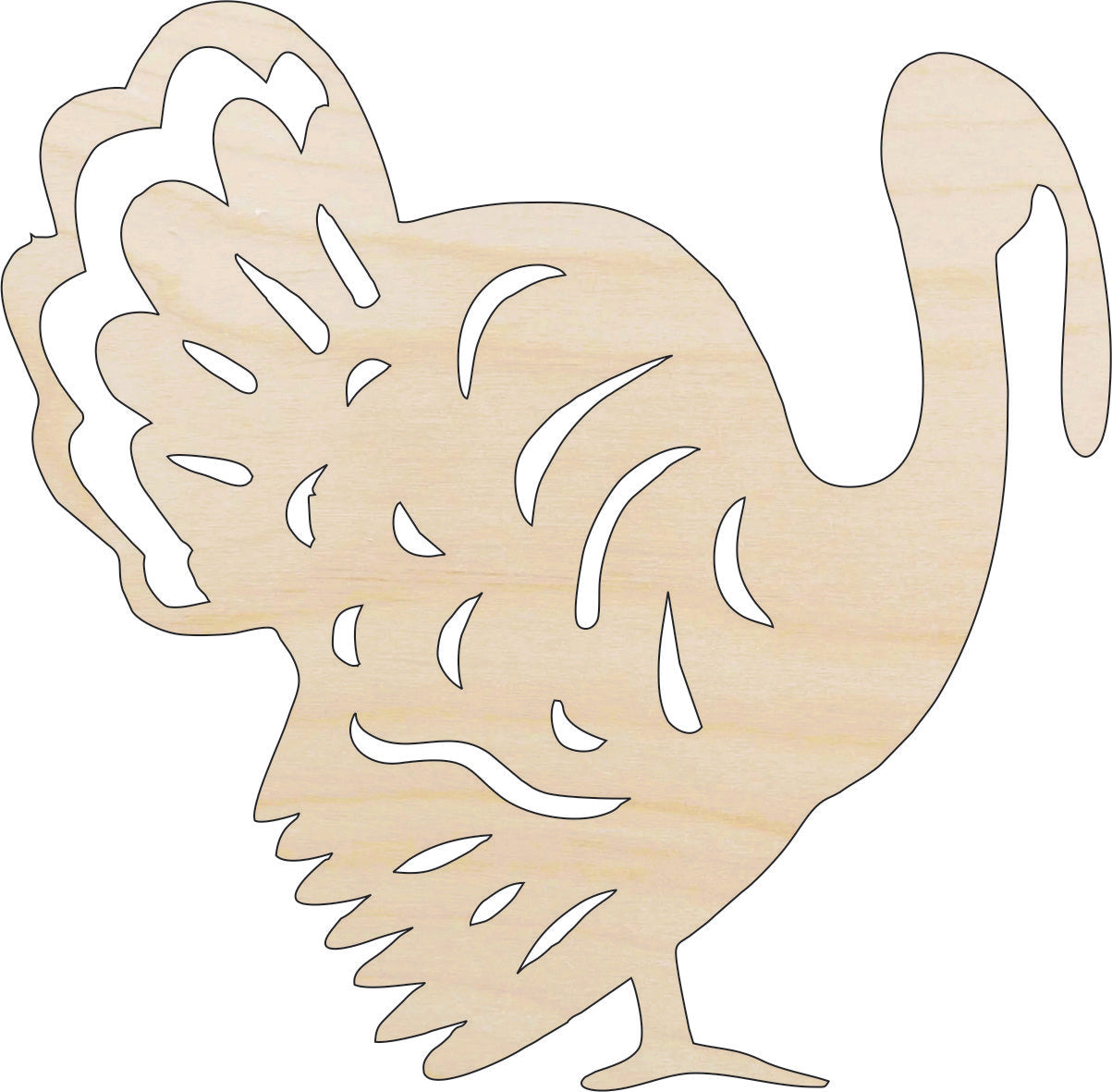 Bird Turkey - Laser Cut Out Unfinished Wood Craft Shape BRD96 Bird Turkey - Laser Cut Out Unfinished Wood Craft Shape BRD96