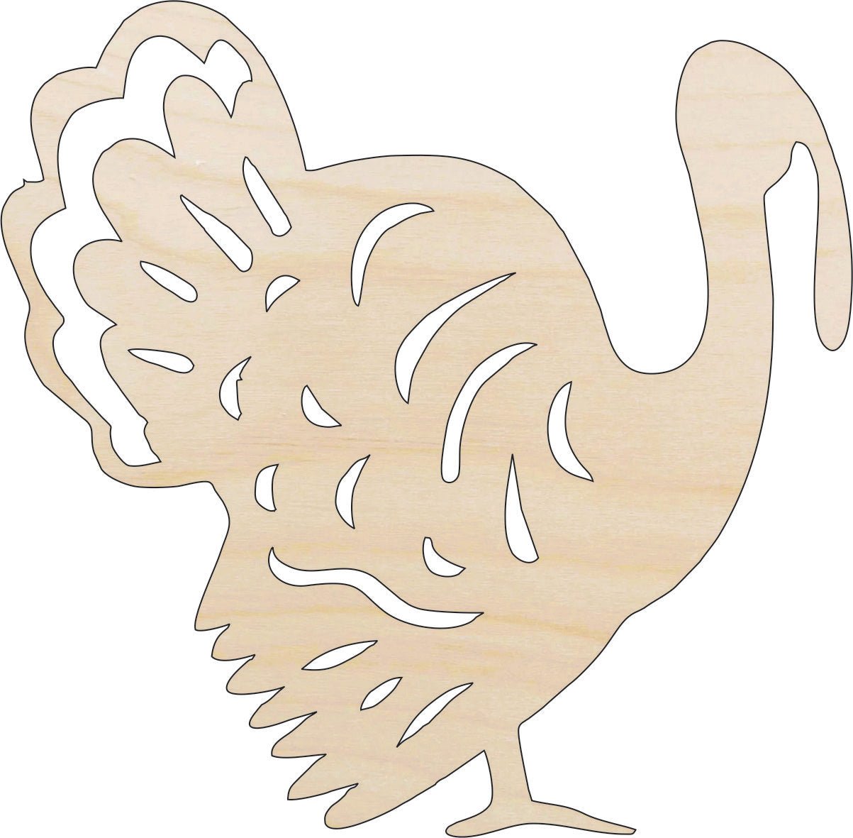 Turkey Wood Craft Shape - Laser Cut Baltic Birch Unfinished DIY Wood Art Supplies BRD96 - The Wood Shape Store