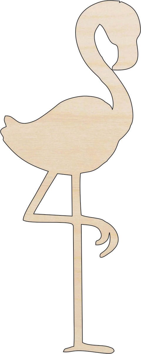 Flamingo Wood Craft Shape - Laser Cut Baltic Birch Unfinished DIY Wood Art Supplies BRD99 - The Wood Shape Store