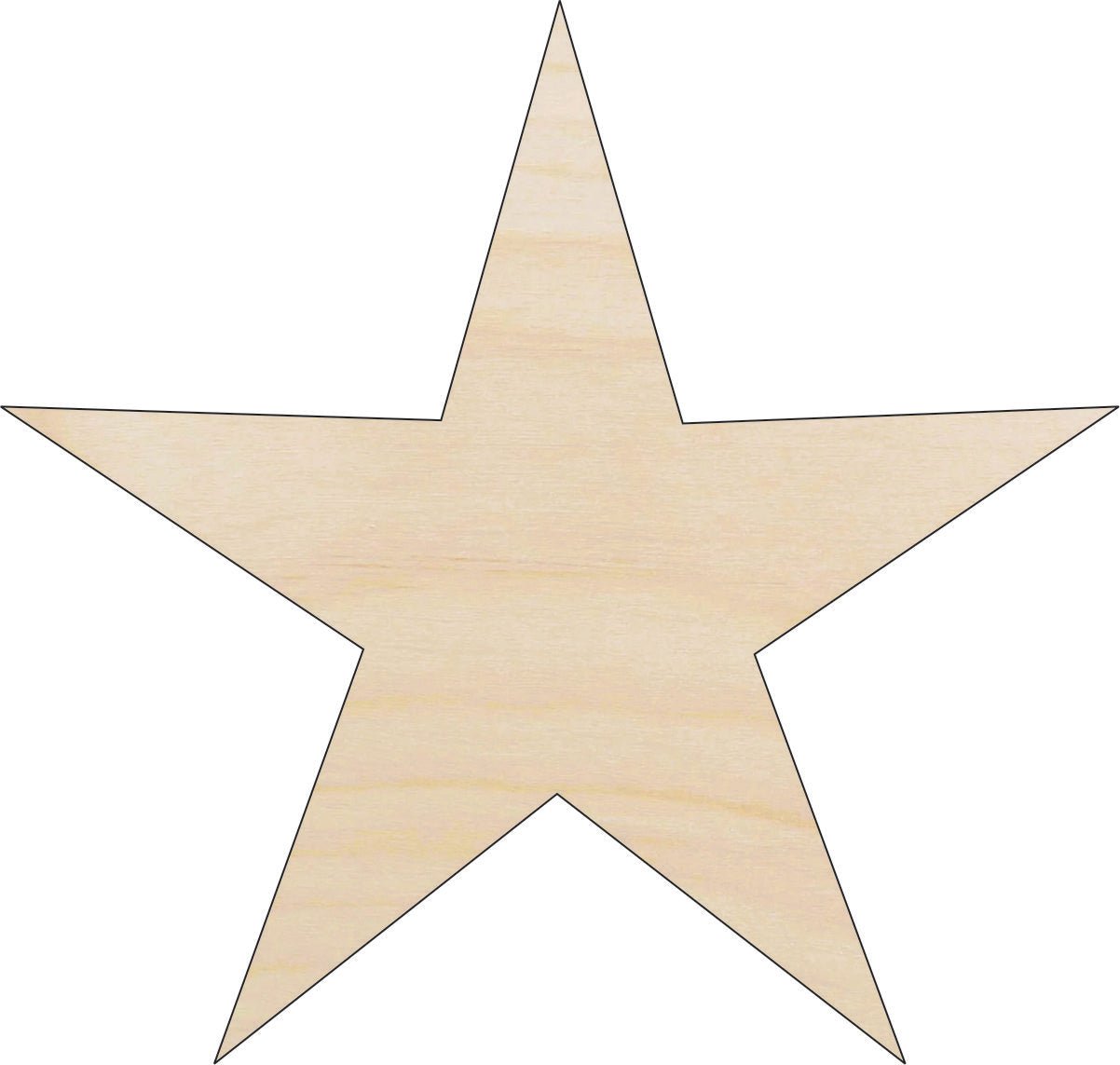 Star Wood Craft Shape - Laser Cut Baltic Birch Unfinished DIY Wood Art Supplies BSC18 - The Wood Shape Store