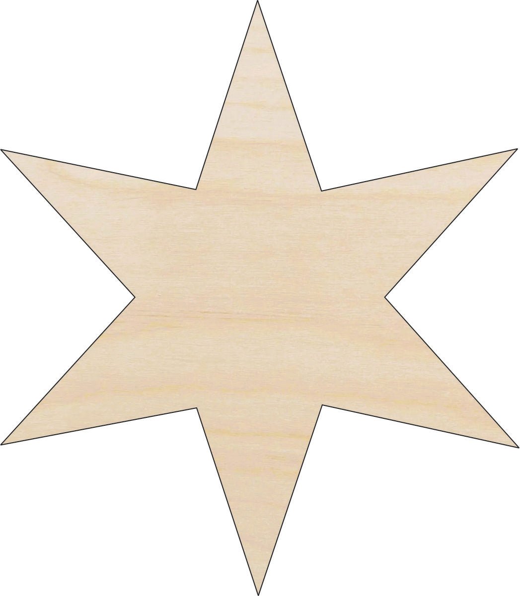 Star Wood Craft Shape - Laser Cut Baltic Birch Unfinished DIY Wood Art Supplies BSC24 - The Wood Shape Store
