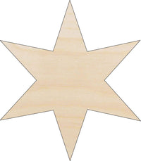 Star Wood Craft Shape - Laser Cut Baltic Birch Unfinished DIY Wood Art Supplies BSC24 - The Wood Shape Store