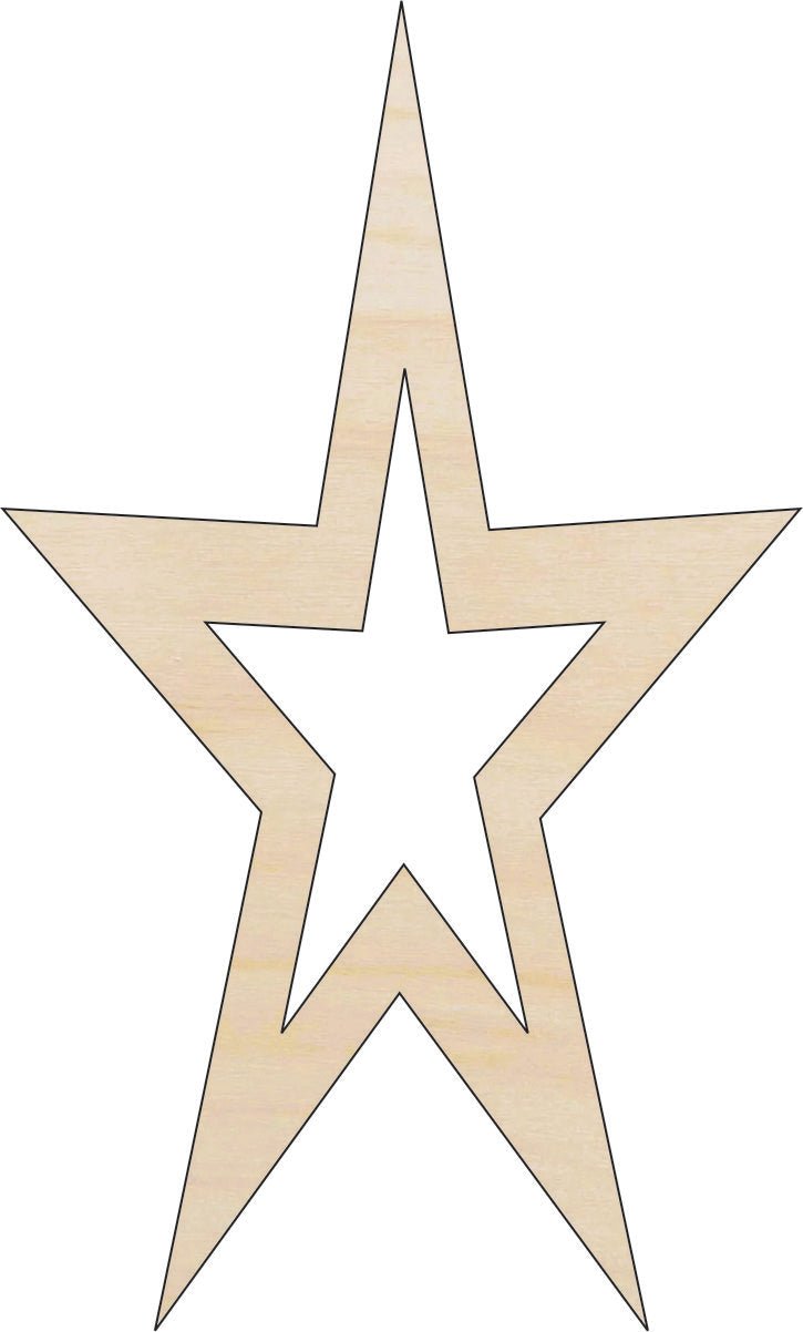 Star Wood Craft Shape - Laser Cut Baltic Birch Unfinished DIY Wood Art Supplies BSC2 - The Wood Shape Store
