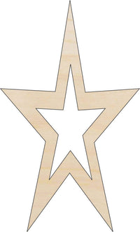 Star Wood Craft Shape - Laser Cut Baltic Birch Unfinished DIY Wood Art Supplies BSC2 - The Wood Shape Store