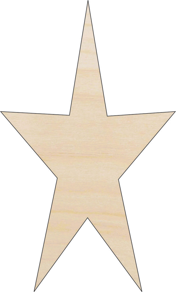 Star - Laser Cut Out Unfinished Wood Craft Shape BSC8