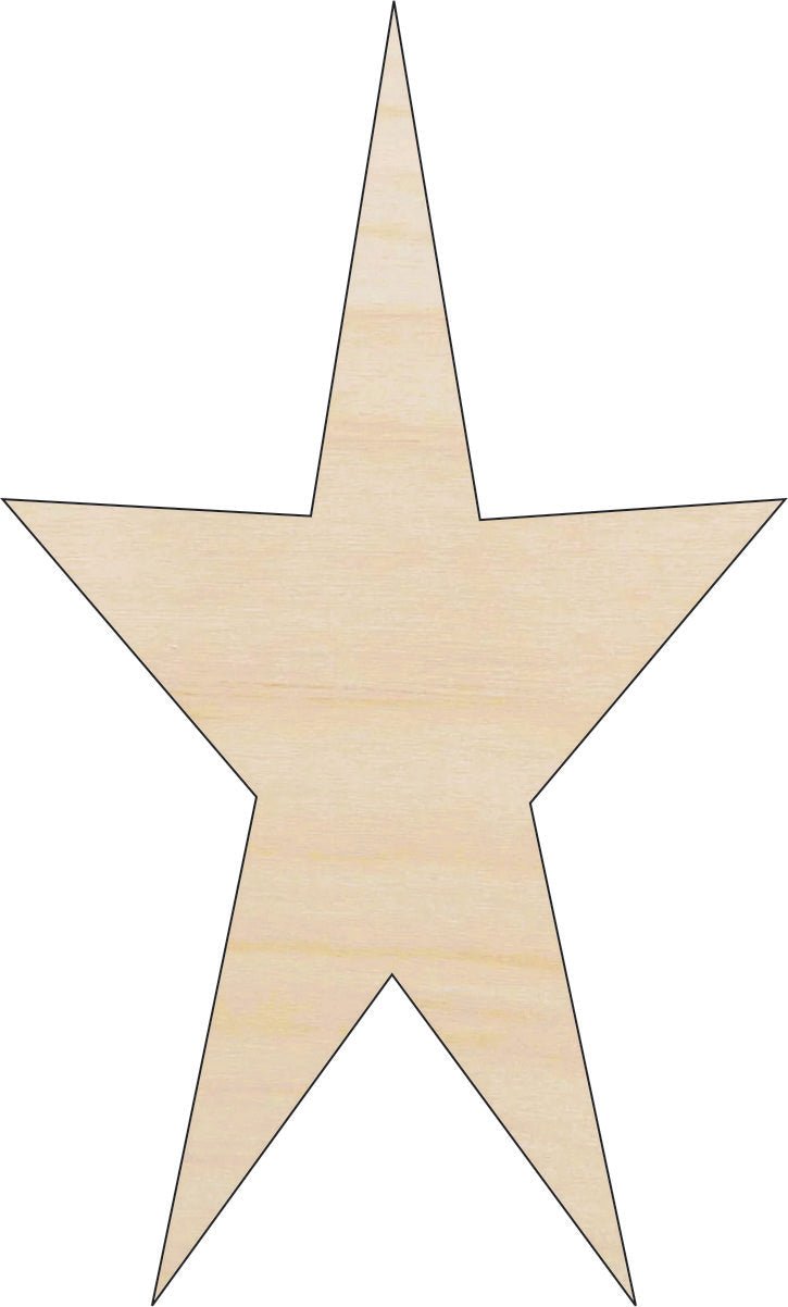 Star Wood Craft Shape - Laser Cut Baltic Birch Unfinished DIY Wood Art Supplies BSC8 - The Wood Shape Store