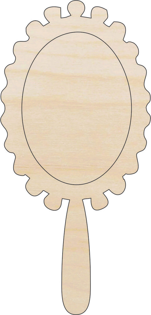 Beauty Mirror - Laser Cut Out Unfinished Wood Craft Shape BTY16