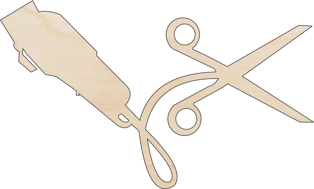 Scissors Wood Craft Shape - Laser Cut Baltic Birch Unfinished DIY Wood Art Supplies BTY29 - The Wood Shape Store