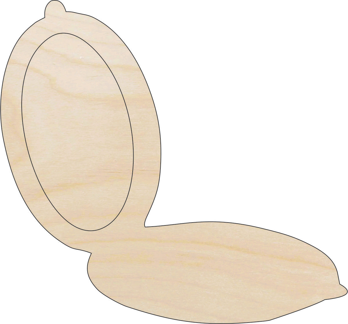 Beauty Compact - Laser Cut Out Unfinished Wood Craft Shape BTY6