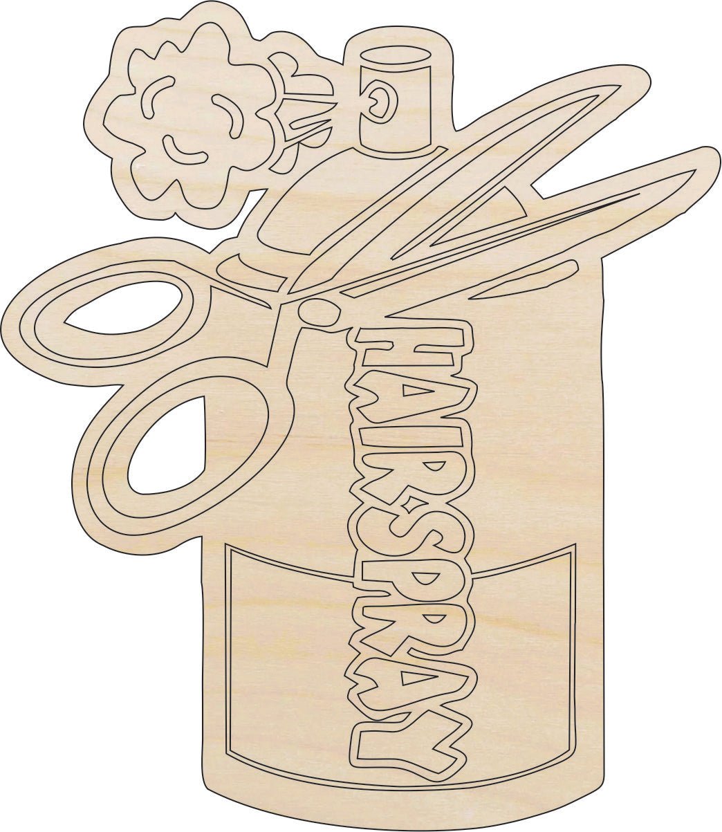Hair Spray Wood Craft Shape - Laser Cut Baltic Birch Unfinished DIY Wood Art Supplies BTY9 - The Wood Shape Store