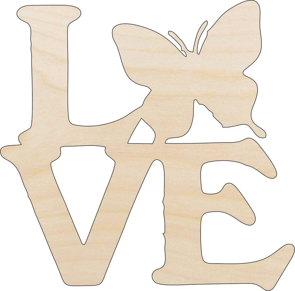 Word Love Butterfly - Laser Cut Out Unfinished Wood Craft Shape BUG100