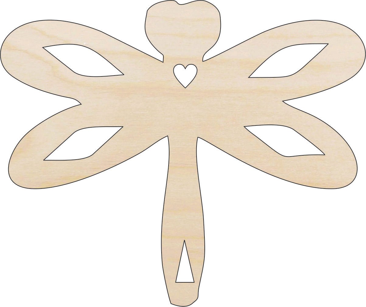 Dragonfly Wood Craft Shape - Laser Cut Baltic Birch Unfinished DIY Wood Art Supplies BUG114 - The Wood Shape Store