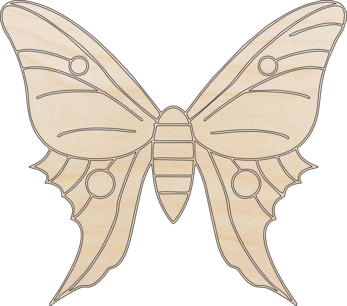 Butterfly Wood Craft Shape - Laser Cut Baltic Birch Unfinished DIY Wood Art Supplies BUG13 - The Wood Shape Store