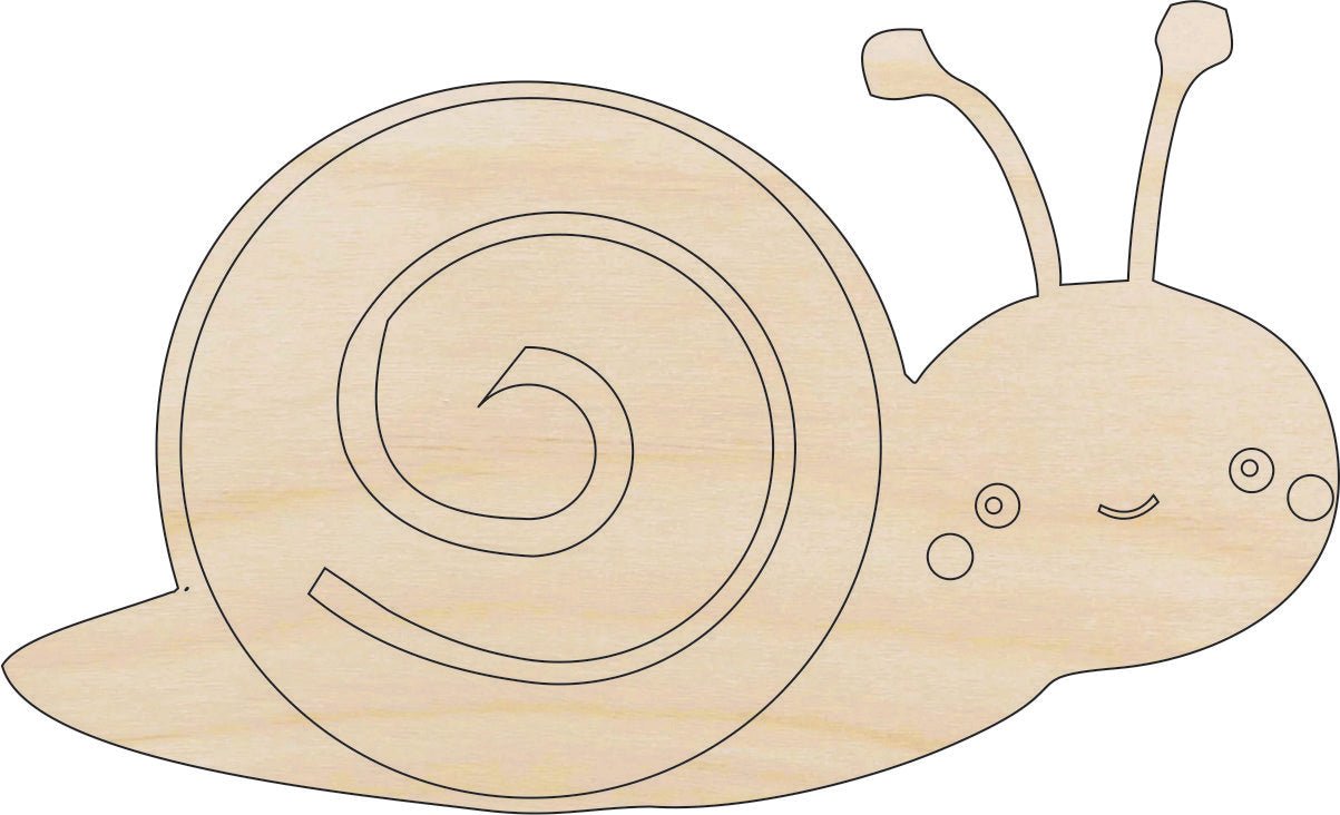 Snail Wood Craft Shape - Laser Cut Baltic Birch Unfinished DIY Wood Art Supplies BUG16 - The Wood Shape Store