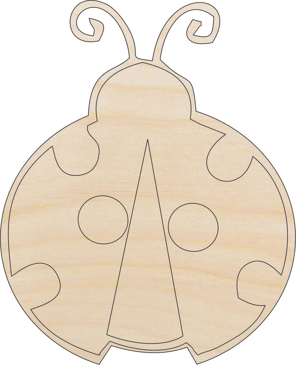 Ladybug Wood Craft Shape - Laser Cut Baltic Birch Unfinished DIY Wood Art Supplies BUG17 - The Wood Shape Store